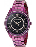 Michael Kors Lauryn Black Dial Purple Steel Strap Watch for Women - MK3724