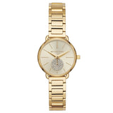 Michael Kors Portia Quartz Gold Dial Gold Steel Strap Watch For Women - MK3838