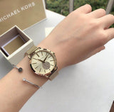 Michael Kors Portia Gold Dial Gold Mesh Bracelet Watch for Women - MK3844