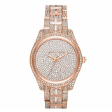 Michael Kors Lauryn Crystals Rose Gold Dial Rose Gold Steel Strap Watch For Women - MK3931