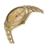 Michael Kors Slim Runway Gold Dial Gold Steel Strap Watch for Women - MK3335