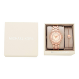 Michael Kors Lauryn Mother of Pearl Dial Rose Gold Dial Rose Gold Steel Strap Watch For Women - MK4491