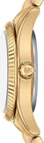 Michael Kors Lexington Three-Hand Blue Dial Gold Steel Strap Watch for Women - MK4802