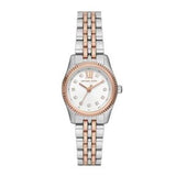 Michael Kors Lexington Three-Hand White Dial Two Tone Steel Strap Watch for Women - MK4817