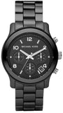 Michael Kors Runway Black Ceramic Dial Black Steel Strap Watch for Women - MK5162