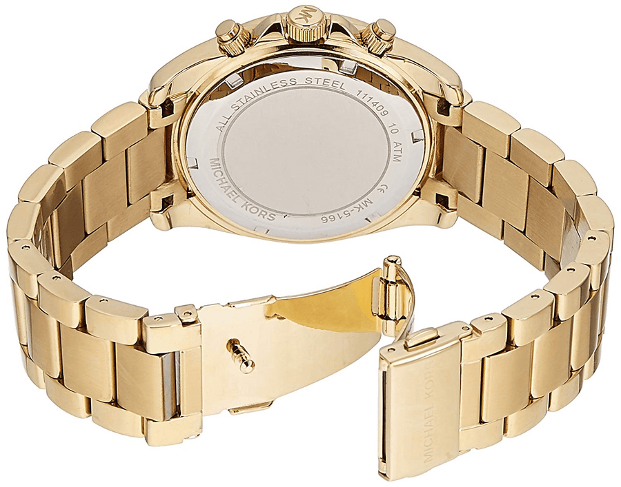 Michael Kors Runway Gold Dial Gold Steel Strap Watch for Women - MK5166