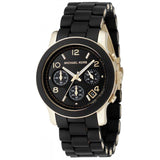 Michael Kors Runway Black Dial Black Silicone Strap Watch for Women - MK5191