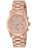 Michael Kors Runway Chronograph Rose Gold Dial Rose Gold Steel Strap Watch for Women - MK5430