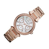 Michael Kors Parker White Dial Rose Gold Steel Strap Watch for Women - MK5616