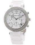 Michael Kors Parker White Dial White Ceramic Strap Watch for Women - MK5654