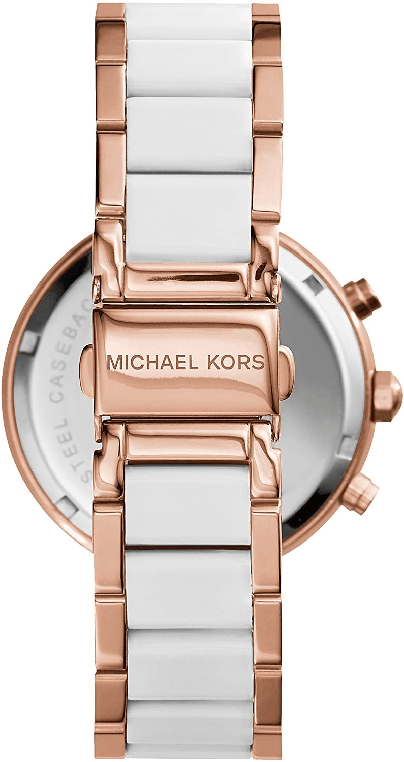 Michael Kors Parker White Dial Two Tone Steel Strap Watch for Women - MK5774