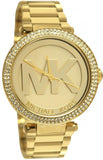 Michael Kors Parker Diamonds Gold Dial Gold Steel Strap Watch for Women - MK5784