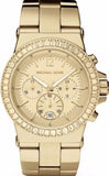 Michael Kors Dylan Quartz Gold Dial Gold Steel Strap Watch For Women - MK5861