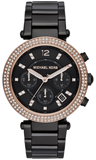 Michael Kors Parker Diamonds Black Dial Black Steel Strap Watch for Women - MK5885