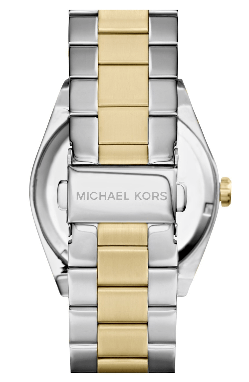 Michael Kors Channing Blue Dial Two Tone Steel Strap Watch For Women - MK5893