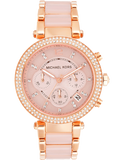 Michael Kors Parker Pink Dial Two Tone Steel Strap Watch for Women - MK5896