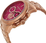 Michael Kors Runway Pink Dial Rose Gold Steel Strap Watch for Women - MK5931