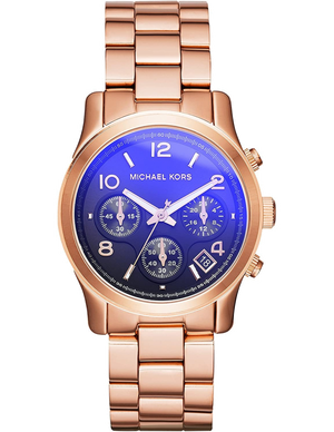 Michael Kors Runway Iridescent Dial Rose Gold Steel Strap Watch for Women - MK5940