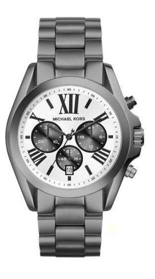 Michael Kors Bradshaw Chronograph Quartz White Dial Grey Steel Strap Watch For Men - MK5952