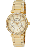 Michael Kors Parker White Dial Gold Steel Strap Watch for Women - MK6056