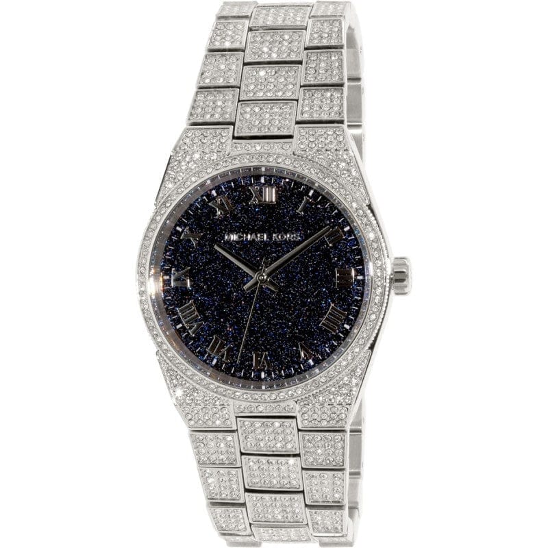 Michael Kors Channing Diamonds Black Dial Silver Steel Strap Watch for Women - MK6089