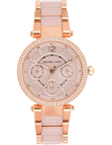 Michael Kors Parker Pink Dial Two Tone Steel Strap Watch for Women - MK6110