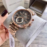 Michael Kors Sawyer Rose Gold Dial Rose Gold Steel Strap Watch for Women - MK6226