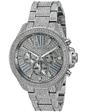 Michael Kors Wren Chronograph Crystals Silver Dial Silver Steel Strap Watch For Women - MK6317