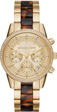 Michael Kors Ritz Gold Dial Two Tone Steel Strap Watch for Women - MK6322