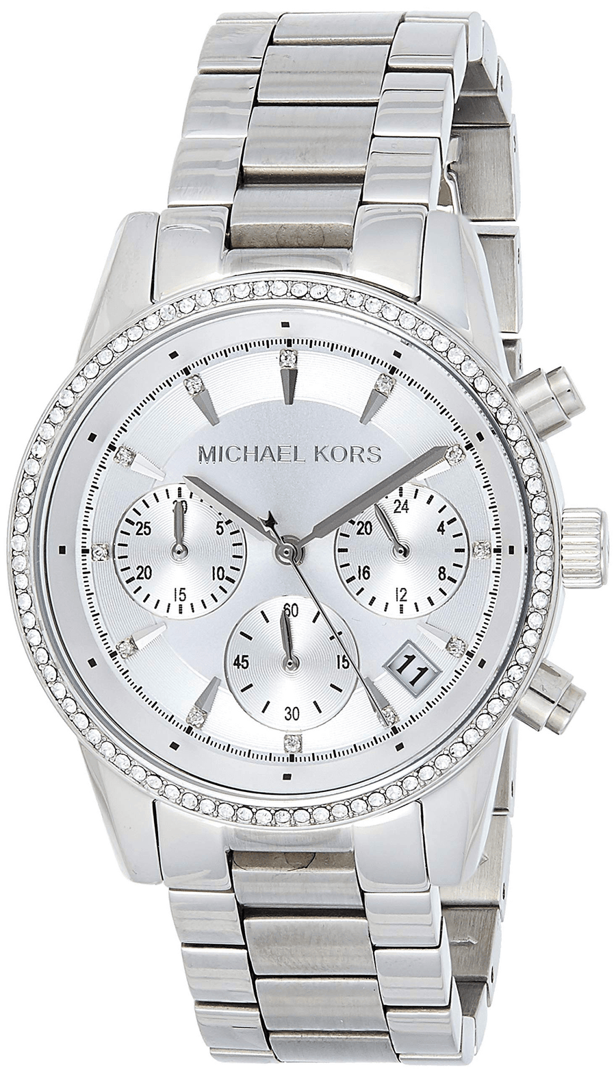 Michael Kors Ritz Silver Dial Silver Steel Strap Watch for Women - MK6428