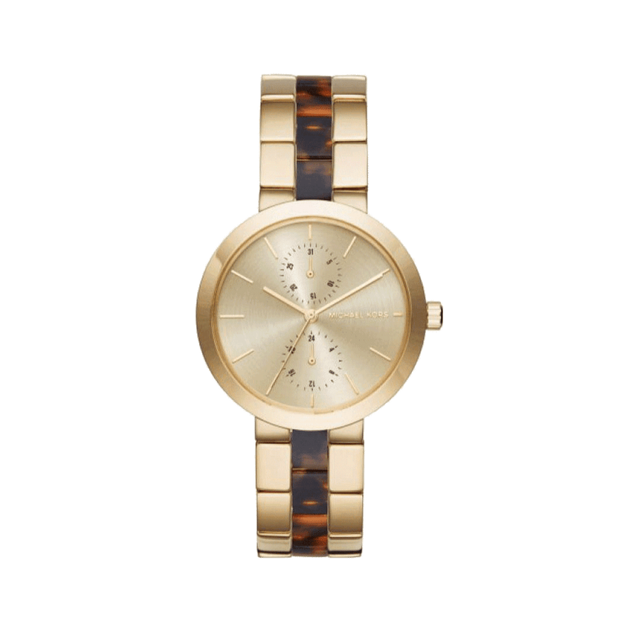 Michael Kors Garner Multifunction Gold Dial Two Tone Steel Strap Watch For Women - MK6471