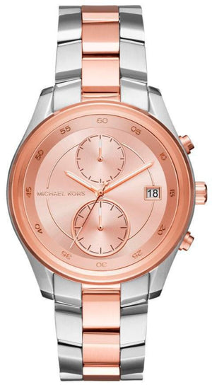 Michael Kors Blair Quartz Analog Rose Gold Dial Two Tone Steel Strap Watch For Women - MK6498