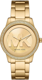 Michael Kors Tibby Three Hand Gold Dial Gold Steel Strap Watch For Women - MK6879