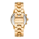 Michael Kors Ritz Chronograph Gold Dial Gold Steel Strap Watch For Women - MK6937