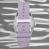 Michael Kors Janelle Three Hand Purple Dial Purple Rubber Strap Watch For Women - MK7143