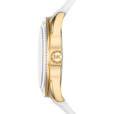 Michael Kors Jessa Quartz Gold Dial White Silicone Strap Watch For Women - MK7267