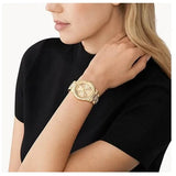 Michael Kors Tibby Multifunction Gold Dial Gold Steel Strap Watch For Women - MK7292