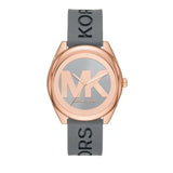 Michael Kors Janelle Three Hand Grey Dial Grey Rubber Strap Watch For Women - MK7314