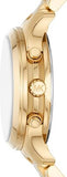 Michael Kors Runway Chronograph Gold Dial Gold Steel Strap Watch For Women - MK7326