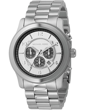 Michael Kors Runway Chronograph Silver Dial Silver Steel Strap Watch for Men - MK8060