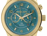 Michael Kors Runway Stop Hunger Blue Dial Gold Steel Strap Watch for Men - MK8315