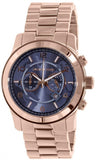 Michael Kors Runway Stop Hunger Quartz Blue Dial Rose Gold Steel Strap Watch For Men - MK8358