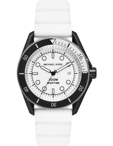 Michael Kors Maritime Analog White Dial White Silicone Strap Watch for Men - MK9159