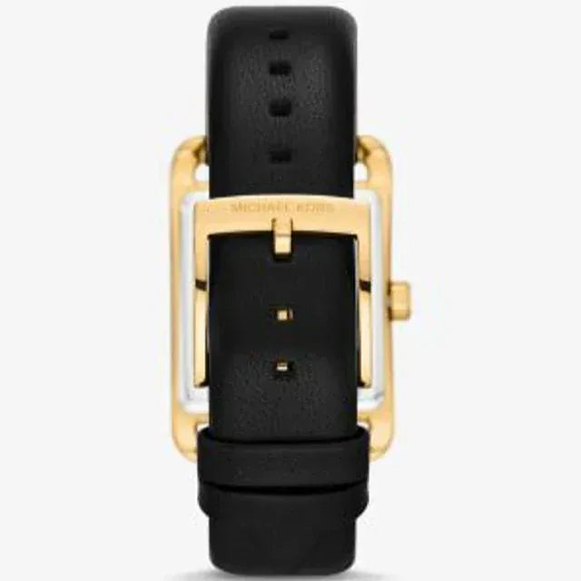 Michael Kors Monroe Three Hand Black Dial Black Leather Strap Watch for Women - MKO1027