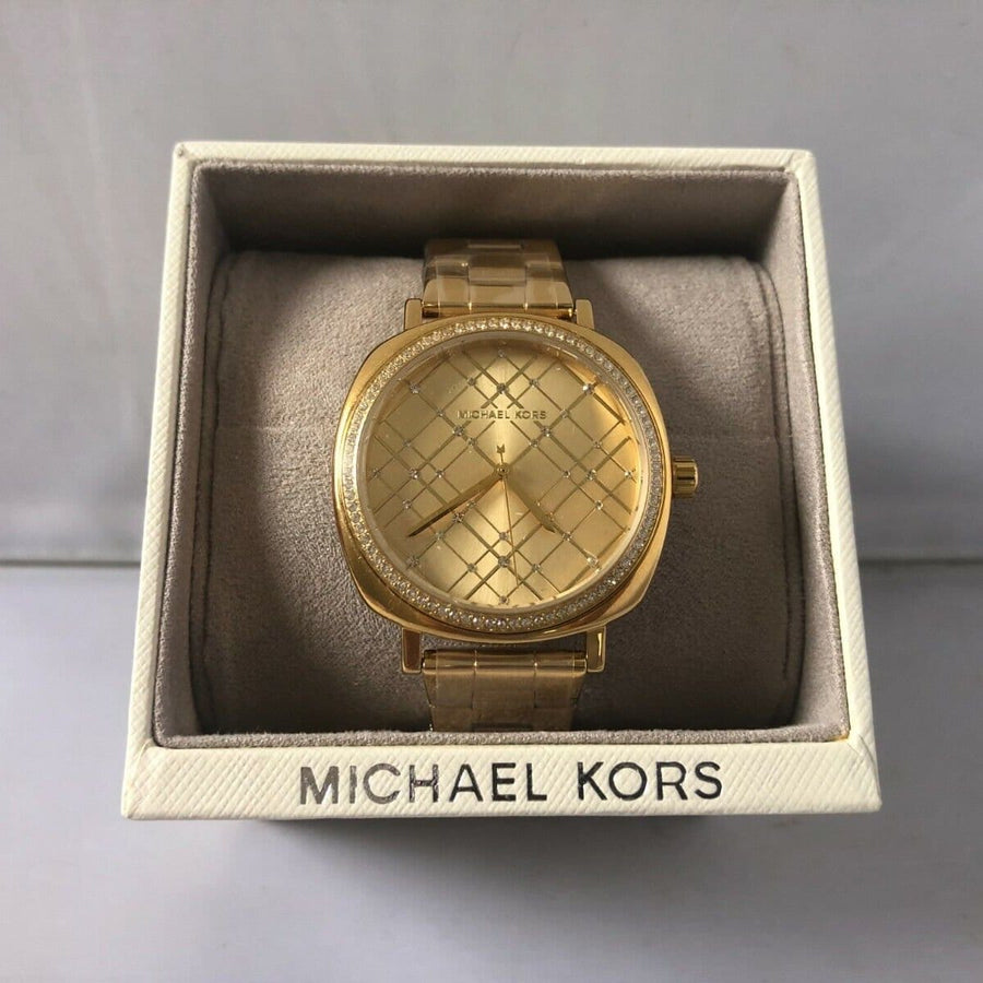 Michael Kors Nia Quartz Gold Dial Gold Steel Strap Watch For Women - MK3989