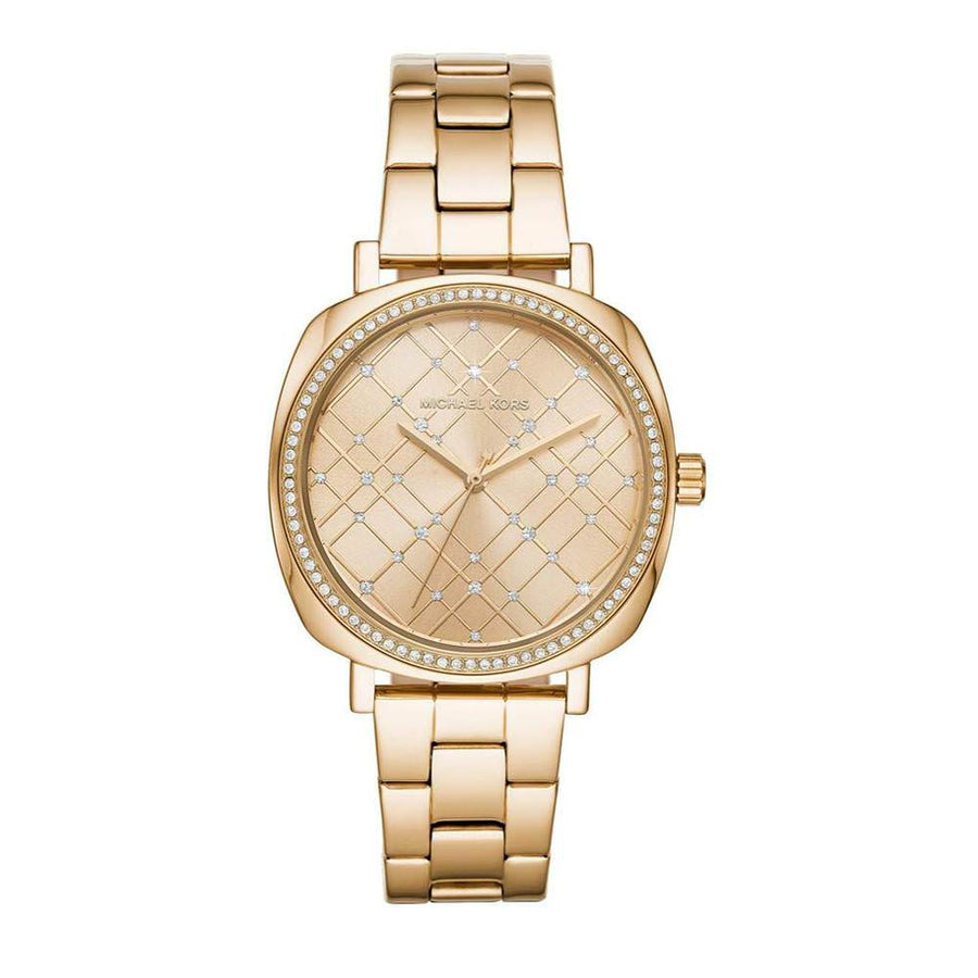 Michael Kors Nia Quartz Gold Dial Gold Steel Strap Watch For Women - MK3989