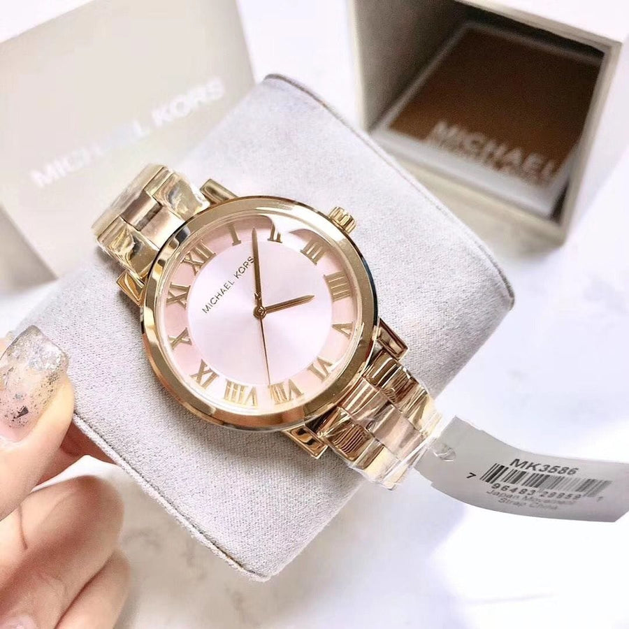 Michael Kors Norie Gold Dial Two Tone Steel Strap Watch for Women - MK3586