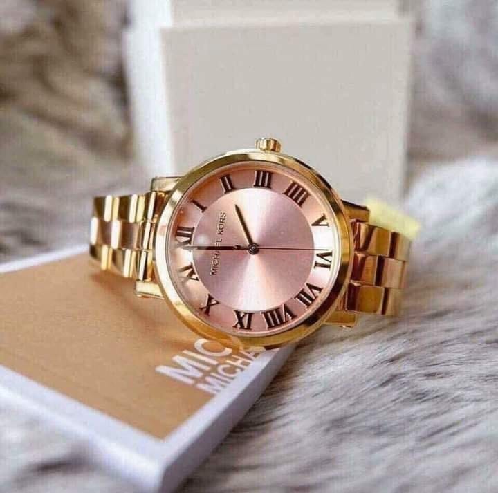 Michael Kors Norie Gold Dial Two Tone Steel Strap Watch for Women - MK3586