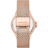 Michael Kors Lennox Three Hand Rose Gold Dial Rose Gold Mesh Strap Watch For Women - MK7336