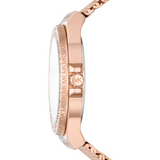 Michael Kors Lennox Three Hand Rose Gold Dial Rose Gold Mesh Strap Watch For Women - MK7336